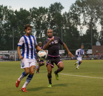 Encuentro entre la Real y el Toulouse disputado en Beasain. (Gorka RUBIO/ARGAZKI PRESS)