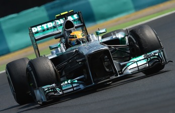 Hamilton, en un momento de la carrera. (Attila KISBENEDEK/AFP) 