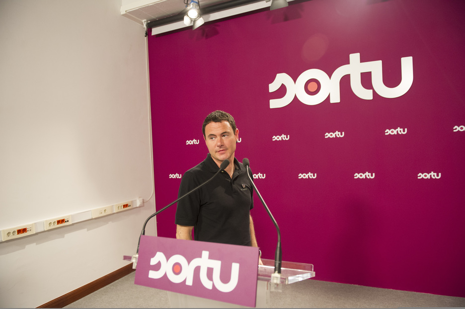 Hasier Arraiz durante una rueda de prensa realizada hace un par de semanas. (Gorka RUBIO / ARGAZKI PRESS)