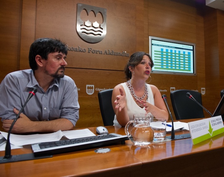 Joseba Altube y Larraitz Ugarte presentaron el sistema Arkupe el pasado junio. (Gorka RUBIO/ARGAZKI PRESS)