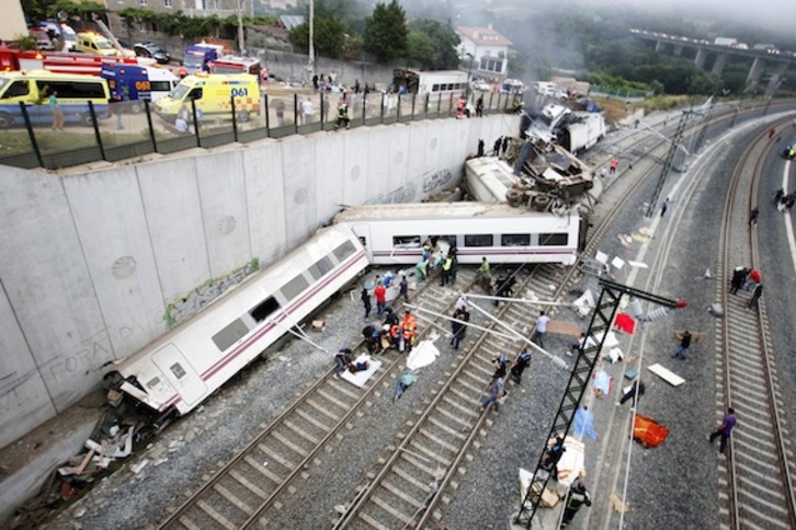 Lugar en el que tuvo lugar el trágico accidente ferroviario. (Oscar CORRAL/AFP PHOTO)