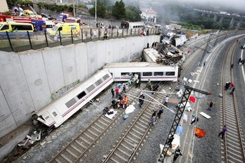 Lugar en el que tuvo lugar el trágico accidente ferroviario. (Oscar CORRAL/AFP PHOTO)