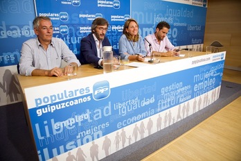 Reciente comparecencia de dirigentes del PP de la CAV (Juan Carlos RUIZ / ARGAZKI PRESS) 
