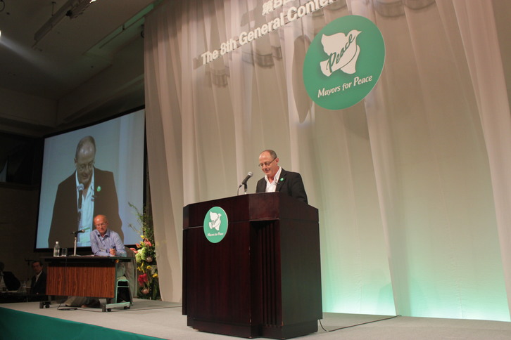 Izagirre anunció en Hiroshima la celebración de la Conferencia. (Donostiako Udala)