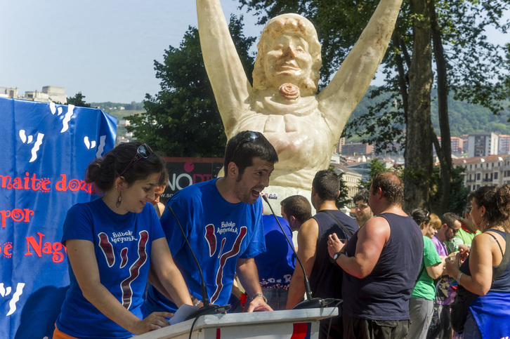 Representantes de las comparsas durante el Konpartsero eguna celebrado el pasado mes d ejulio. (Monika DEL VALLE / ARGAZKI PRESS)