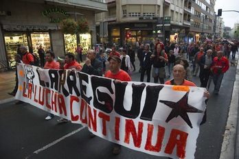 Manifestación de la plantilla de Laminaciones Arregui (Juanan RUIZ / ARGAZKI PRESS)