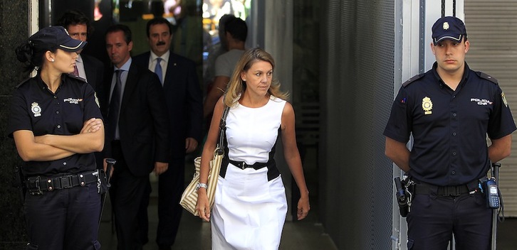 María Dolores de Cospedal sale de la Audiencia Nacional, el pasado miércoles (NAIZ.INFO)