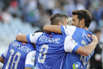 Seferovic-ek gola egin du bere estreineko partida ofizialean. (Jon URBE / ARGAZKI PRESS)