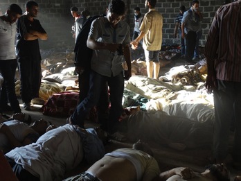 Decenas de cadáveres en Damasco. (AFP)
