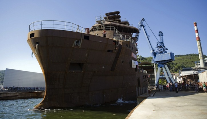 El Ocean Osprey ha sido construido en el astillero Zamakona, en Pasai Donibane. (Juan Carlos RUIZ / ARGAZKI PRESS)
