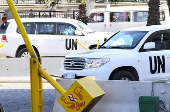 Vehículos de la ONU en Siria. Louai ABO AL-JOD (AFP)