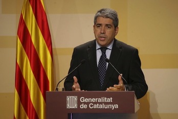 El conseller de Presidencia y portavoz del Govern, Francesc Homs, en una imagen de archivo. (NAIZ.INFO)