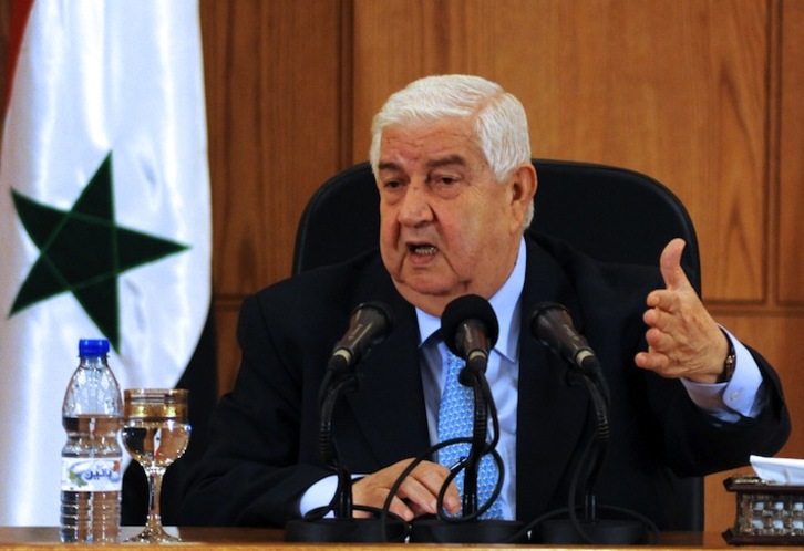 El ministro sirio de Exteriores, Walid al Mualem. (AFP PHOTO)