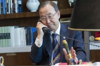 El secretario general de la ONU Ban Ki Moon. (Mark NORTEN / AFP)