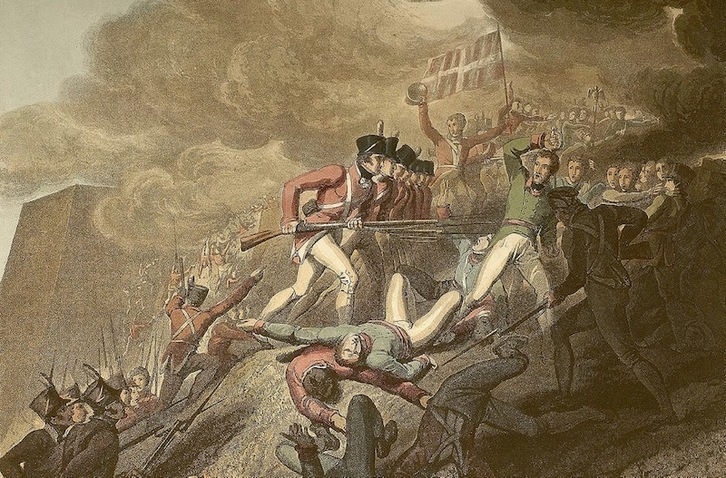 Grabado de la época: Ataque a Donostia