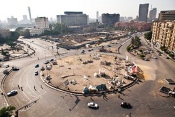 La emblemática plaza Tahrir permanece vacía tras el golpe militar egipcio. (Virginie Nguyen HOANG/AFP)