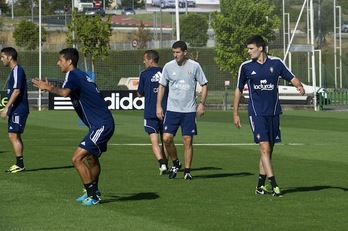 Javi Gracia ha dirigido hoy su primer entrenamiento. (Idoia ZABALETA/ARGAZKI PRESS)