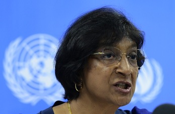 La alta comisionada de la ONU para los Derechos Humanos, Navi Pillay. (Lakruwan WANNIARACHCHI/AFP PHOTO)