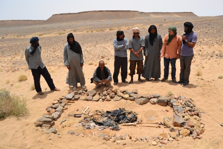 Una de las fosas excavadas por los investigadores. (ARANZADI)