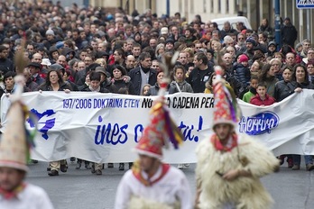 Manifestación por la libertad de Inés del Río celebrada el pasado marzo en Tafalla. (Iñigo URIZ / ARGAZKI PRESS)