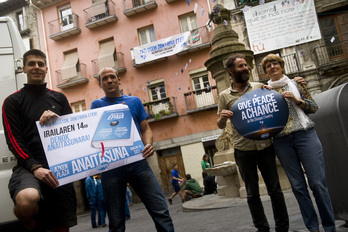 Iniciativa para presentar el acto del Anaitasuna. (Iñigo URIZ / ARGAZKI PRESS)