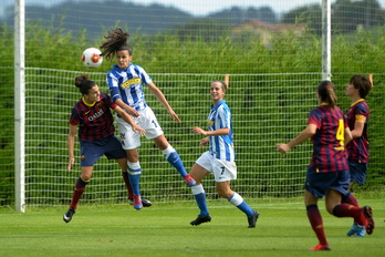 Bartzelonak erraz gainditu du Reala Zubietan. (Iñigo URIZ / ARAZKI PRESS)