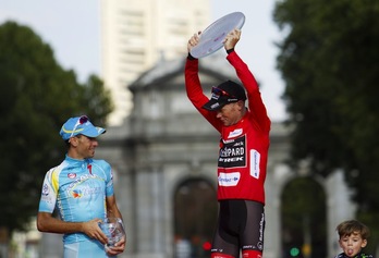 Chris Horner se proclamaba este domingo vencedor de la Vuelta 2013. (Jaime REINA/AFP)