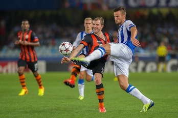 Seferovic, en un lance del encuentro. (Andoni CANELLADA/ARGAZKI PRESS)