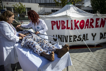Concentración en Iruñea por una sanidad pública y universal. (Lander FDEZ. ARROYABE/ARGAZKI PRESS)