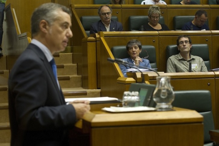 Laura Mintegi, durante la intervención de Iñigo Urkullu. (Raul BOGAJO/ARGAZKI PRESS)