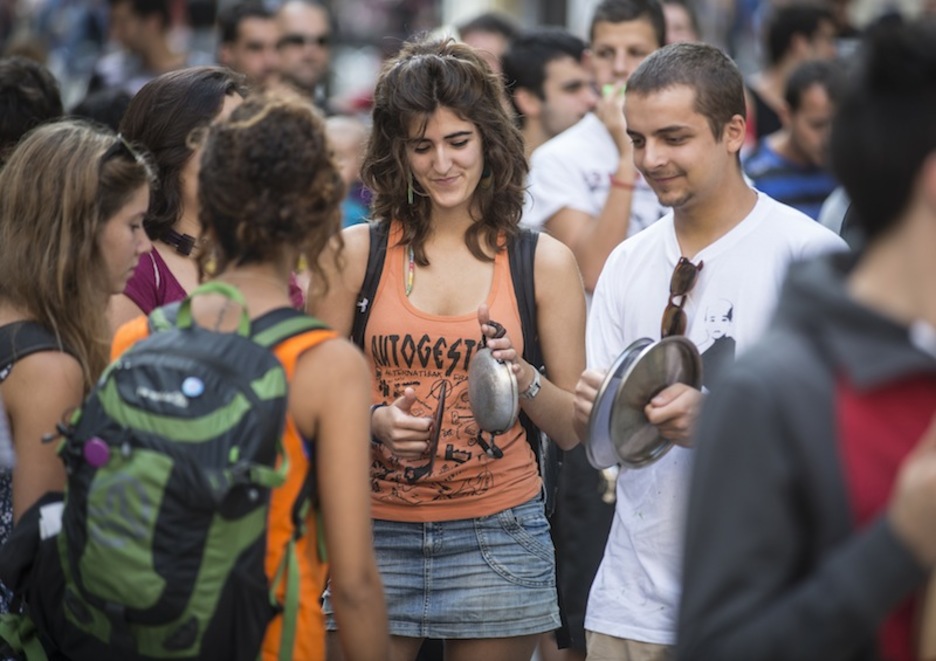 Las cacerolas y los cazos han servido para realizar el estruendo de protesta.