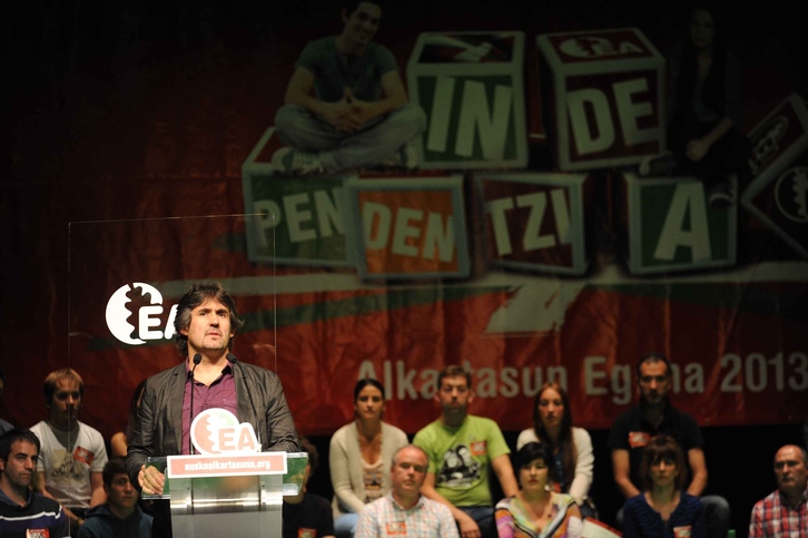 Pello Urizar en el Alkartasun Eguna celebrado en Amurrio. (ARGAZKI PRESS)