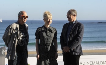 ‘Le Week-End’ pelikulako zuzendari Roger Michell eta Lindsay Duncan aktorea. (Jagoba MANTEROLA/ARGAZKI PRESS)
