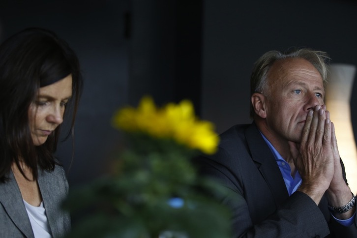 Rostros serios en los líderes de Los Verdes. (Philipp GUELLAND / AFP PHOTO)