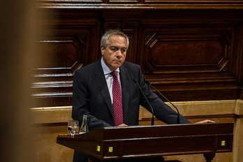 El primer secretario del PSC, Pere Navarro, durante su intervención en el debate de política general. (PARLAMENT)