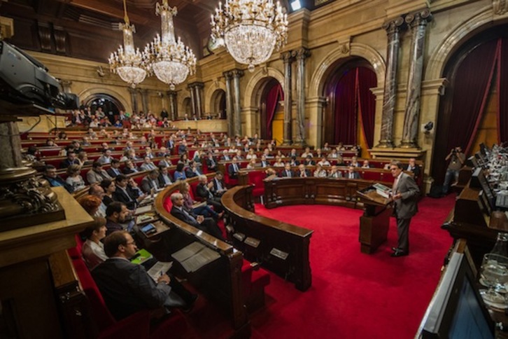 Vista general del Parlament, durante la sesión de este jueves. (PARLAMENT)