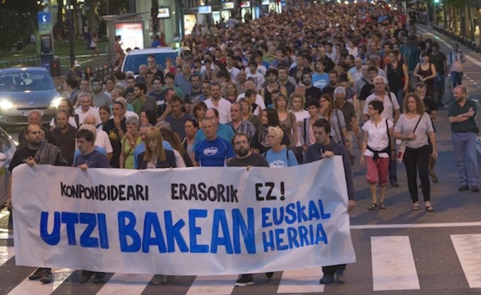 Donostiako manifestazioa. (Gorka RUBIO/ARGAZKI PRESS)