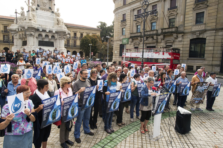 La rueda de prensa ofrecida esta mañana en Iruñea. (Iñigo URIZ / ARGAZKI PRESS)