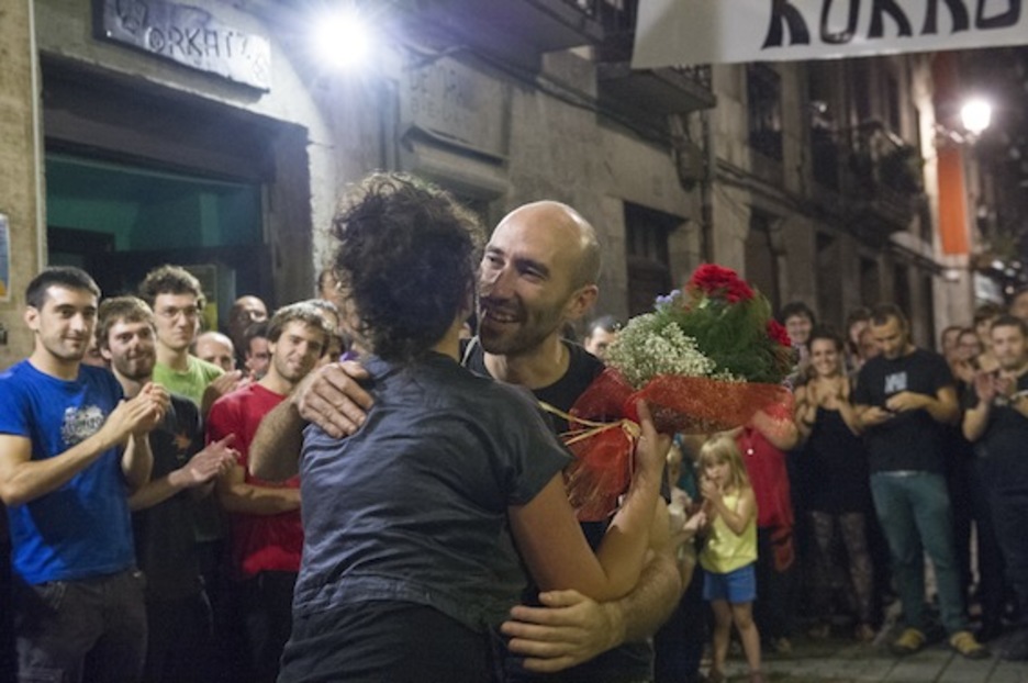 Lehen harrera Eneko Ibargureni, Azpeitian. (Gorka RUBIO/ARGAZKI PRESS)