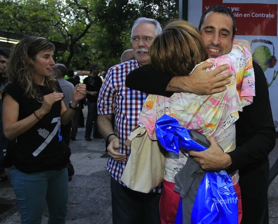 Gorka Gonzalez, Madrilen, aske geratu eta gero. (NAIZ.INFO)