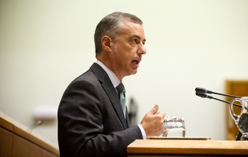 Iñigo Urkullu, durante el pleno de contro. (Raúl BOGAJO/ARGAZKI PRESS)