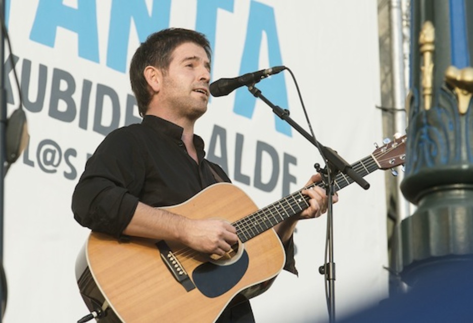 Mikel Urdangarin, bukaerako ekitaldian. (Jon HERNAEZ/ARGAZKI PRESS)