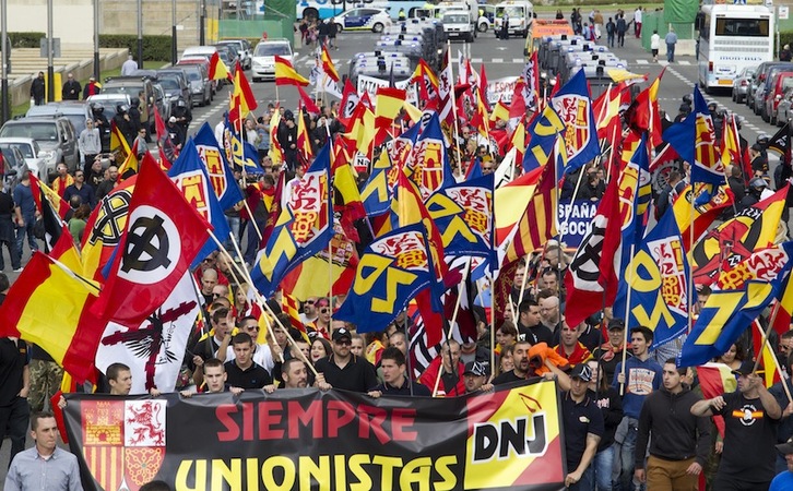 La extrema derecha también se ha manifestado en Barcelona. (Quique GARCÍA/AFP)