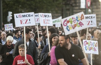 Manifestación contra la LOMCE, el pasado sábado en Bilbo. (Jon HERNAEZ/ARGAZKI PRESS)