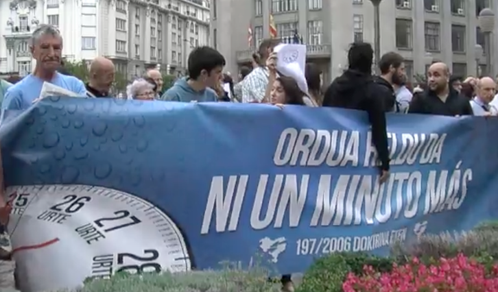 Concentración celebrada en Bilbo tras conocerse la sentencia de Estrasburgo. (ARGAZKI PRESS)