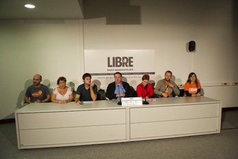 Auzipetuak, Donostian egin duten agerraldian. (Gorka RUBIO/ARGAZKI PRESS)