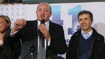 Gueorgui Margvelashvili, candidato de la coalición gobernante Sueño Georgiano, lidera el escrutinio. (Giorgi KAKULIA/AFP PHOTO)