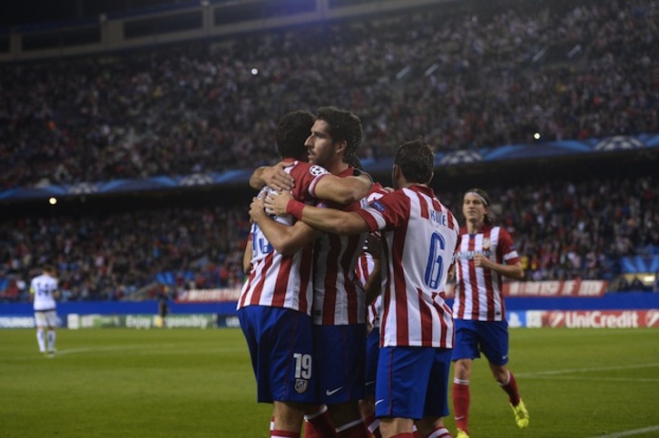 El navarro Raúl García ha anotado uno de los goles de su equipo, el Atlético de Madrid. (Pierre-Philippe MARCOU / AFP PHOTO)