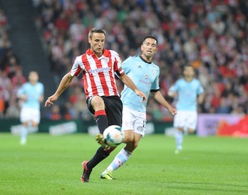 Carlos Gurpegi, Celtaren aurkako partida batean. (Jon HERNAEZ/ARGAZKI PRESS)