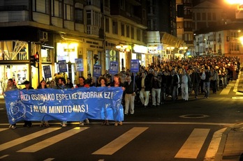 Manifestación en Gasteiz tras conocerse el fallo del TEDH contra la doctrina 197/2006. (Juanan RUIZ/ARGAZKI PRESS)